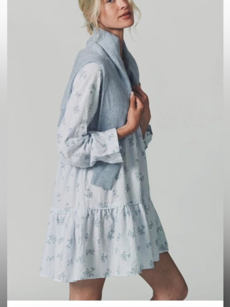 The Shirt By Rochelle Behrens Dress The Candice Dress Floral Blue Size Medium — image 3 of 8